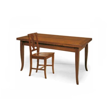 Tavolo quadrato in legno noce cm100x100 allungabile art489