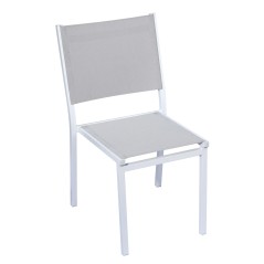 Sedia Elba in alluminio con seduta e schienale in textilene Impilabile CHA55B