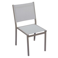 Sedia Elba in alluminio con seduta e schienale in textilene Impilabile CHA55T