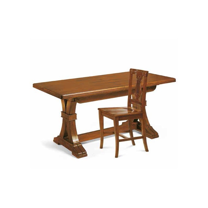 Tavolo in legno noce cm160x85 allungabile con 4 allunghe da 45cm art66