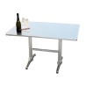 Tavolo Bar serie contract in alluminio e acciaio dimensioni 70x110 cm H 70 cm, bordo arrotondato impilabile