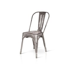 Sedia in Metallo stile industrial colore grigio metallo effetto battuto art783
