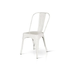 Sedia in Metallo stile industrial colore bianco metallo effetto battuto art782