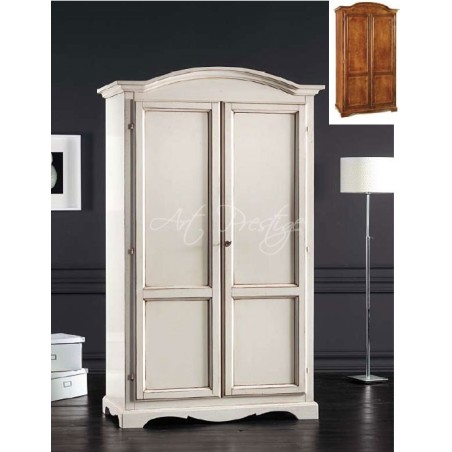 armadio in legno laccato bianco 2 ante con palo all'interno per gli abiti