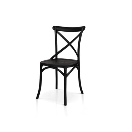 Sedia Nera in Polipropilene Impilabile colore Grigio dimensioni 49x55H89 altezza sopra il sedile 46cm art974
