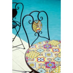 Tavolino in ferro e mosaico TTM13M